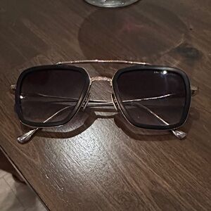 DITA Black and Gold Square Sunglasses